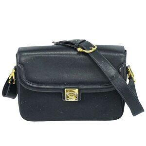 Celine Carriage Shoulder Bag Leather Navy Outside]